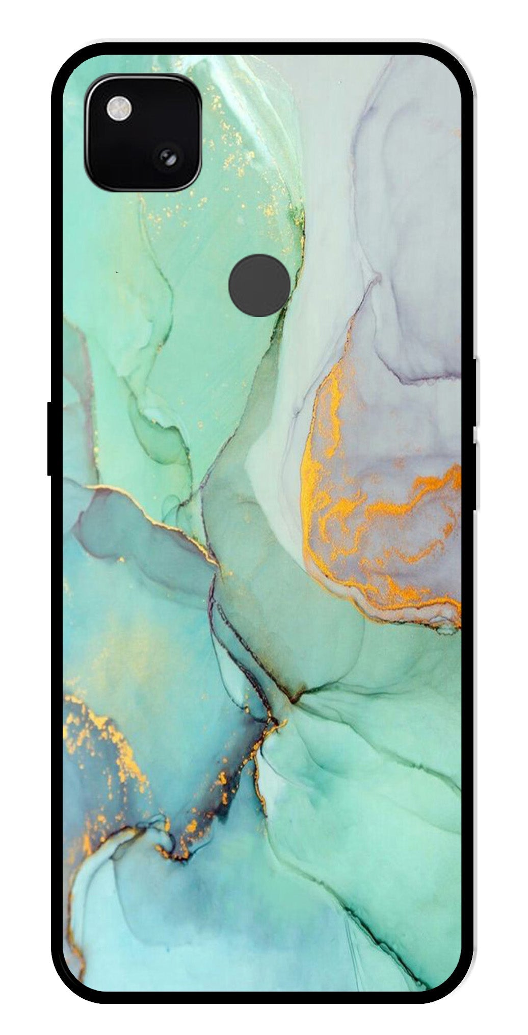 Marble Design Metal Mobile Case for Google Pixel 4A   (Design No -46)