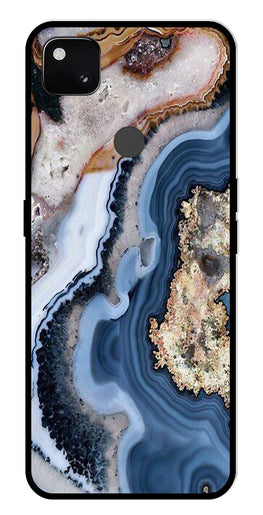 Marble Design Metal Mobile Case for Google Pixel 4A   (Design No -53)