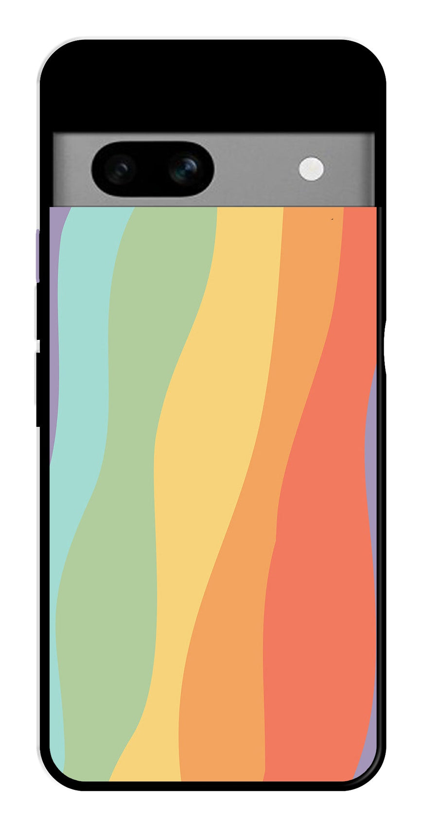 Muted Rainbow Metal Mobile Case for Google Pixel 6a   (Design No -02)