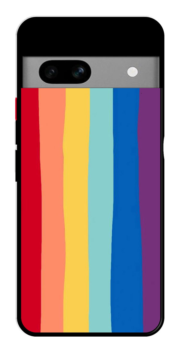 Rainbow MultiColor Metal Mobile Case for Google Pixel 6a   (Design No -03)