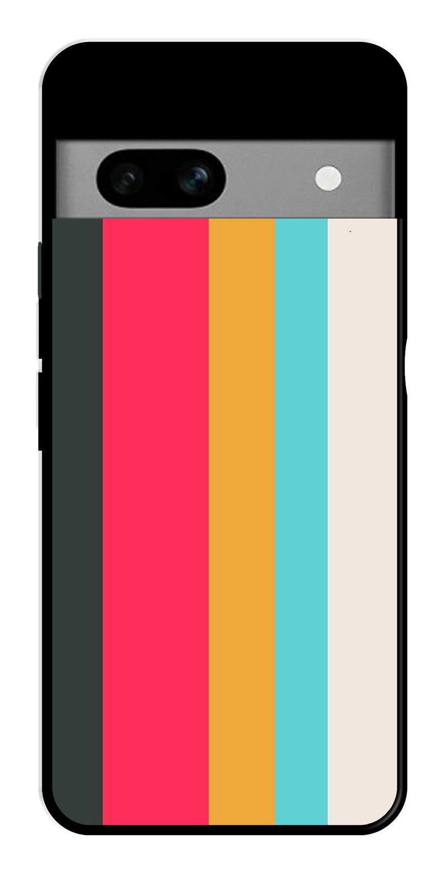 Muted Rainbow Metal Mobile Case for Google Pixel 6a   (Design No -31)