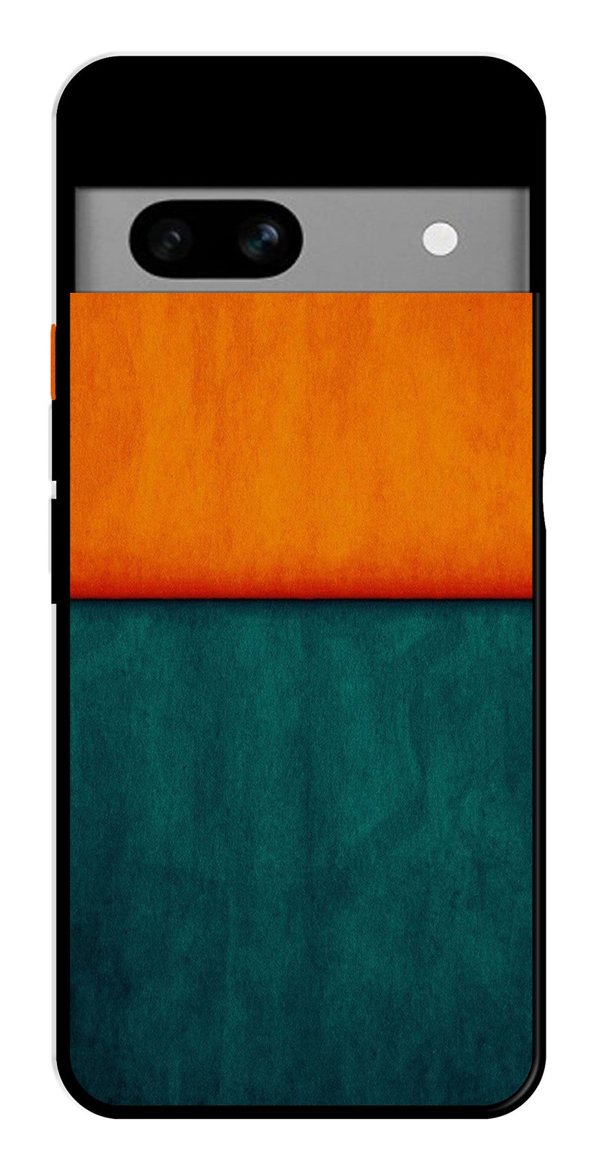 Orange Green Pattern Metal Mobile Case for Google Pixel 6a   (Design No -45)
