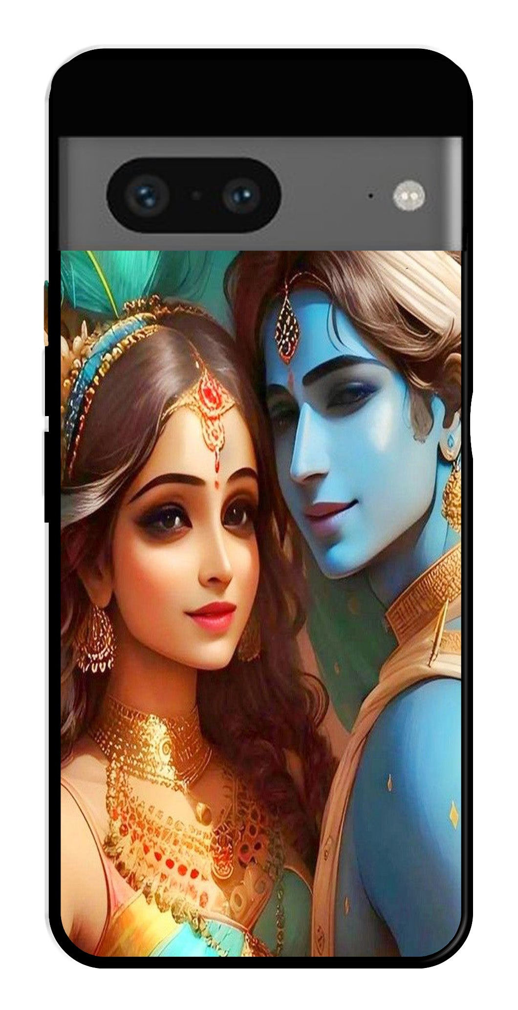 Lord Radha Krishna Metal Mobile Case for Googel Pixel 7   (Design No -01)