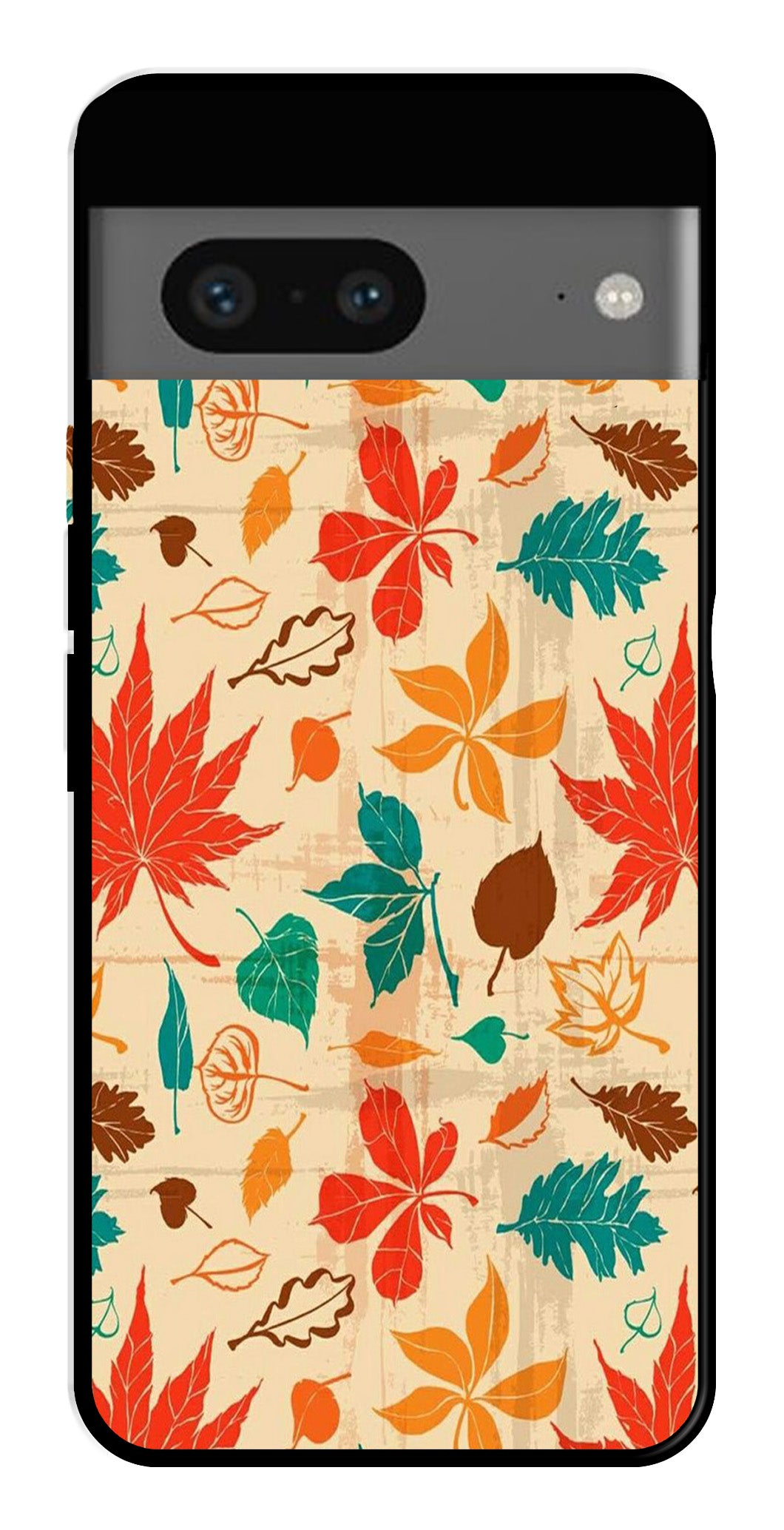 Leafs Design Metal Mobile Case for Googel Pixel 7   (Design No -14)