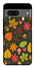 Leaves Design Metal Mobile Case for Googel Pixel 7   (Design No -51)