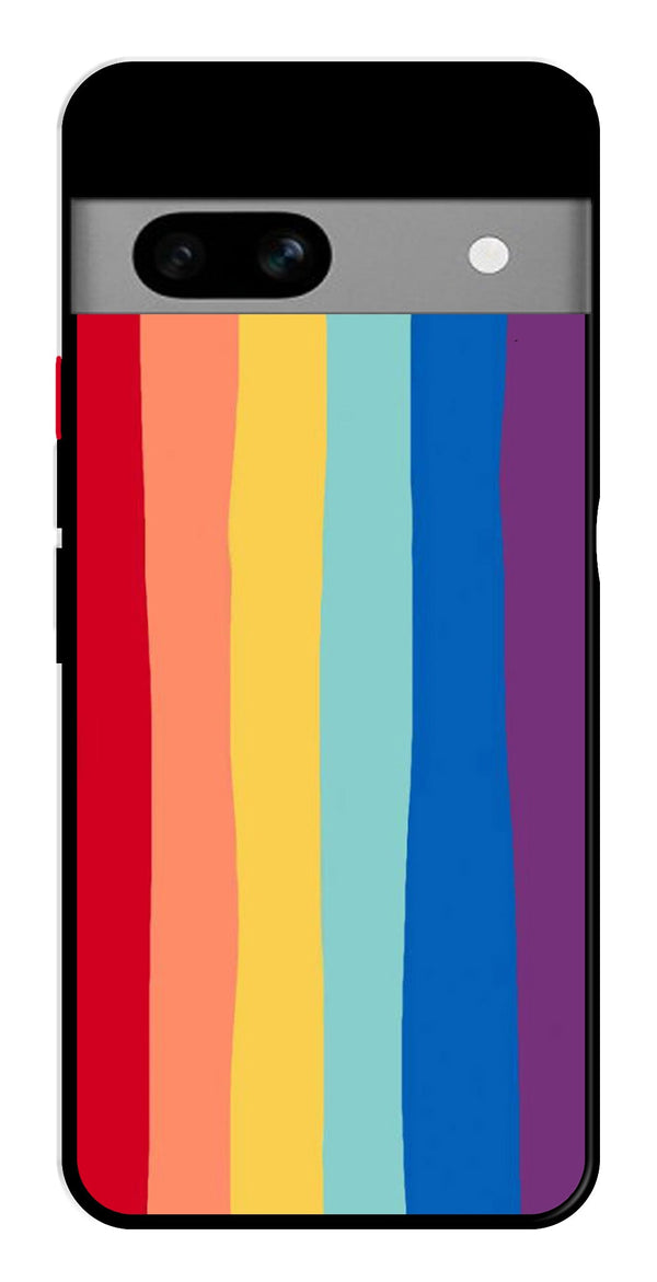 Rainbow MultiColor Metal Mobile Case for Google Pixel 7a   (Design No -03)