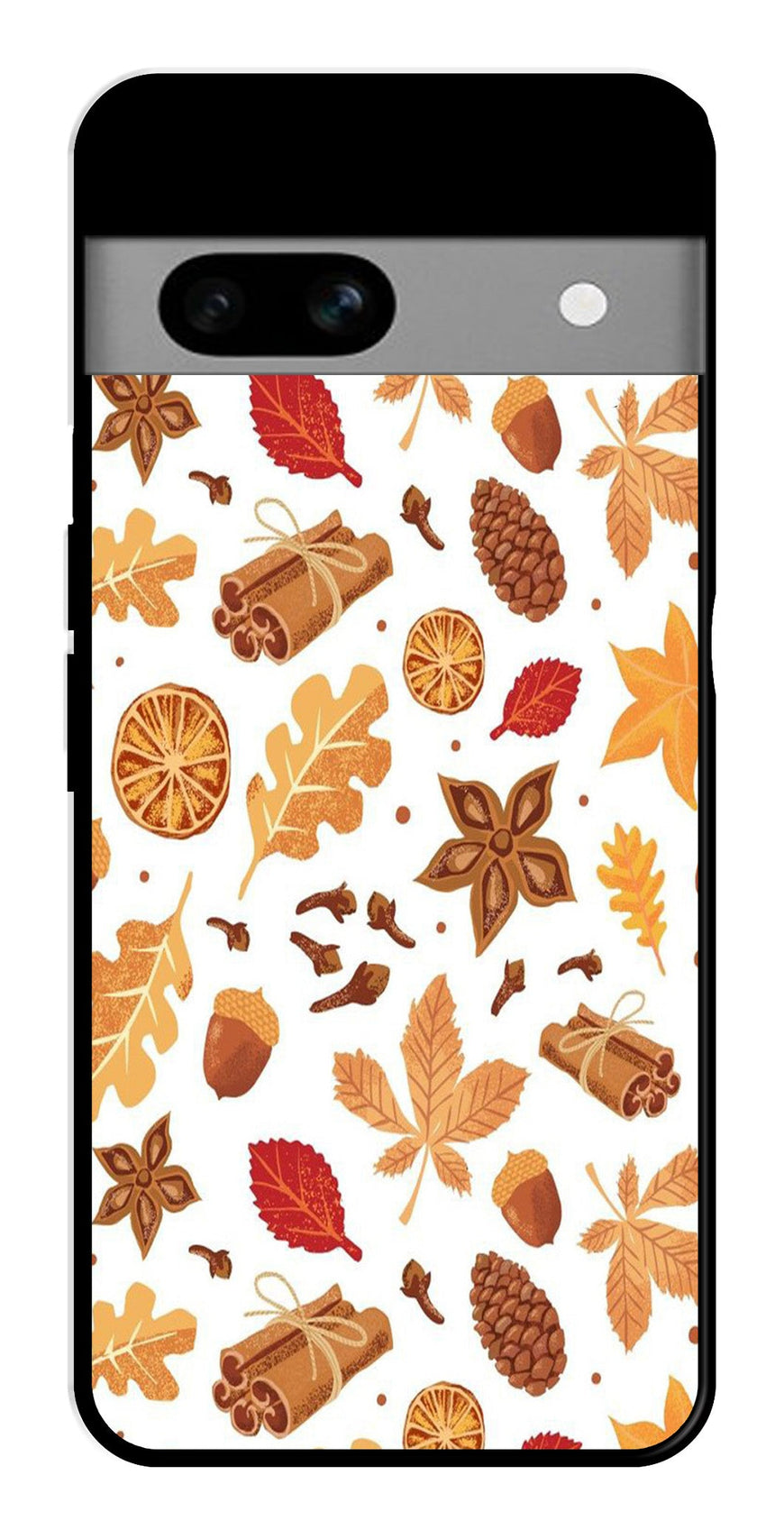 Autumn Leaf Metal Mobile Case for Google Pixel 7a   (Design No -19)