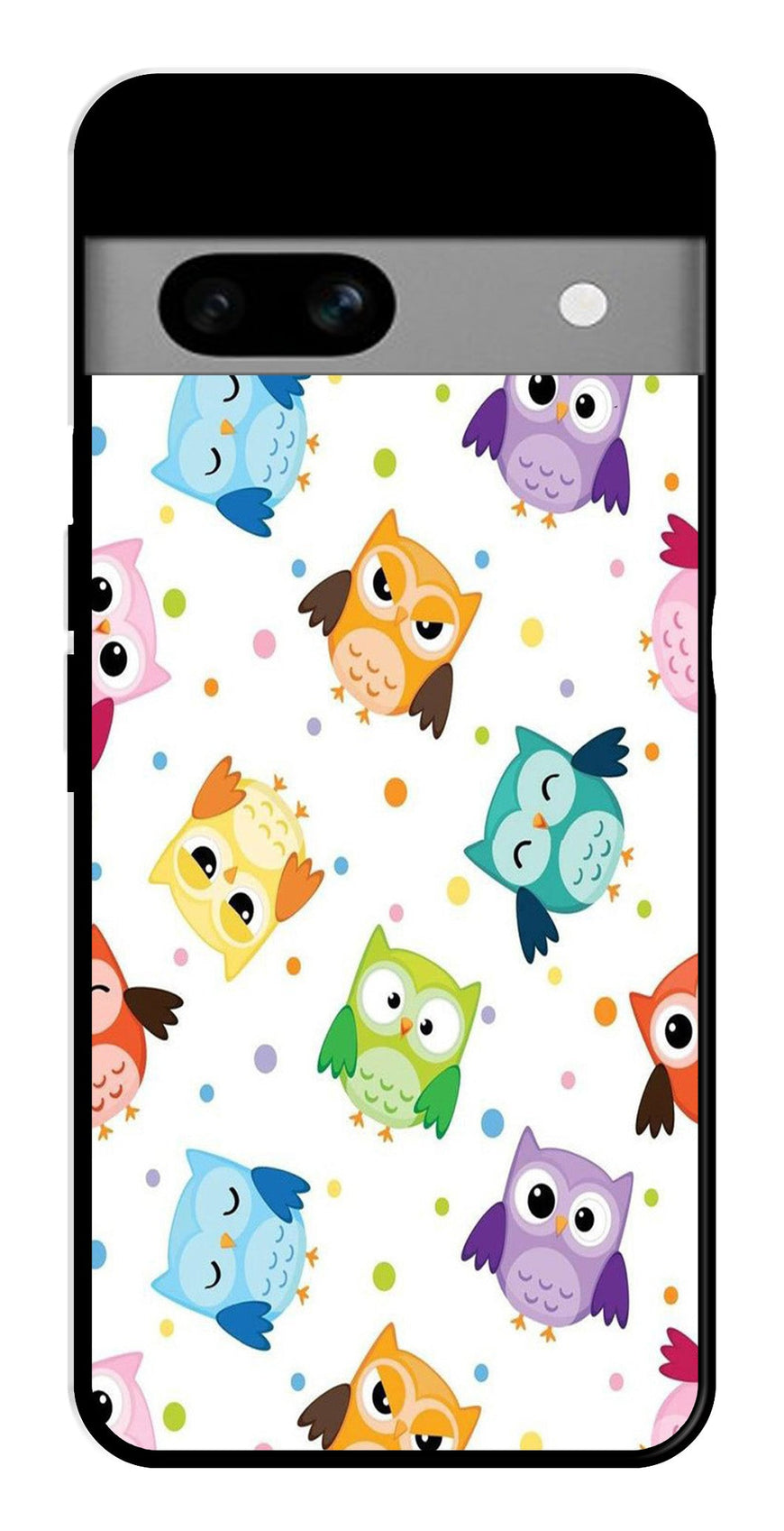 Owls Pattern Metal Mobile Case for Google Pixel 7a   (Design No -20)