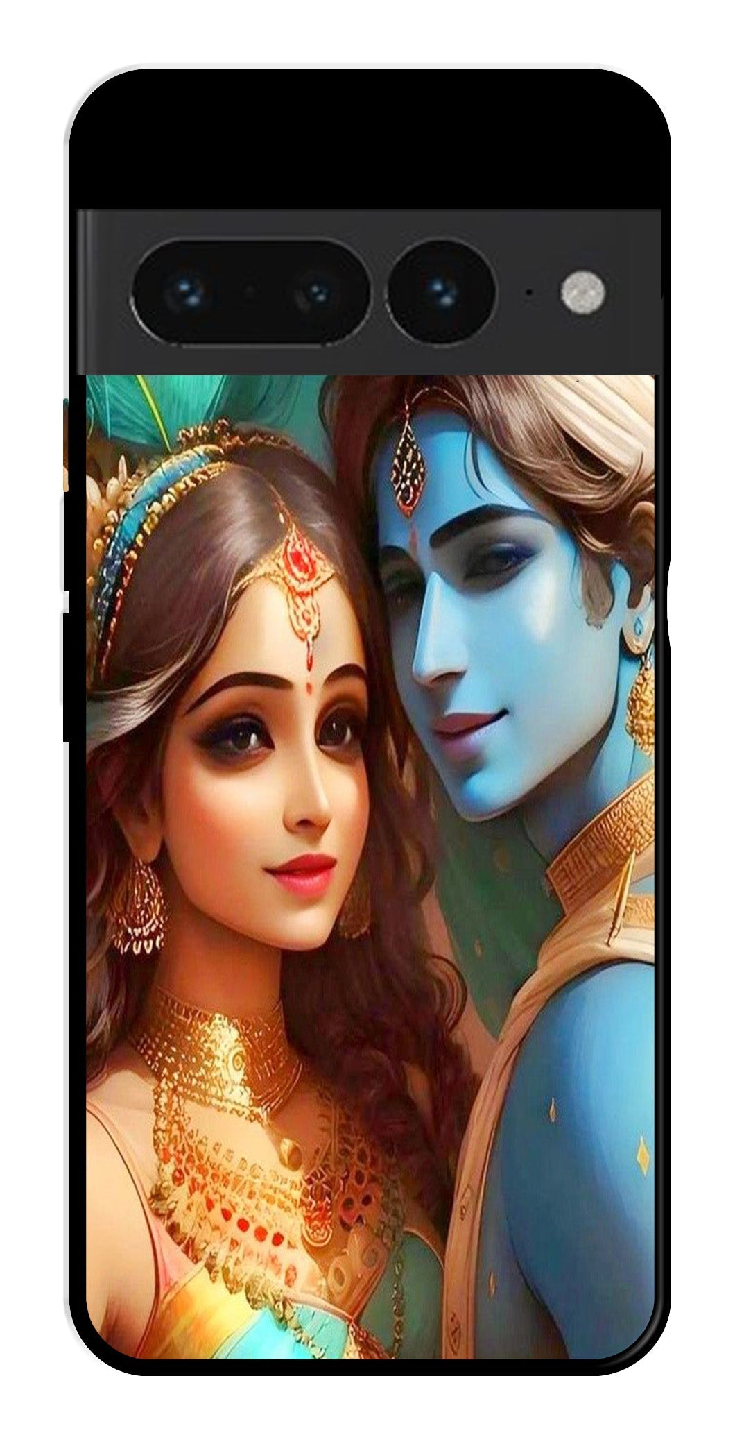 Lord Radha Krishna Metal Mobile Case for Google Pixel 7 Pro   (Design No -01)