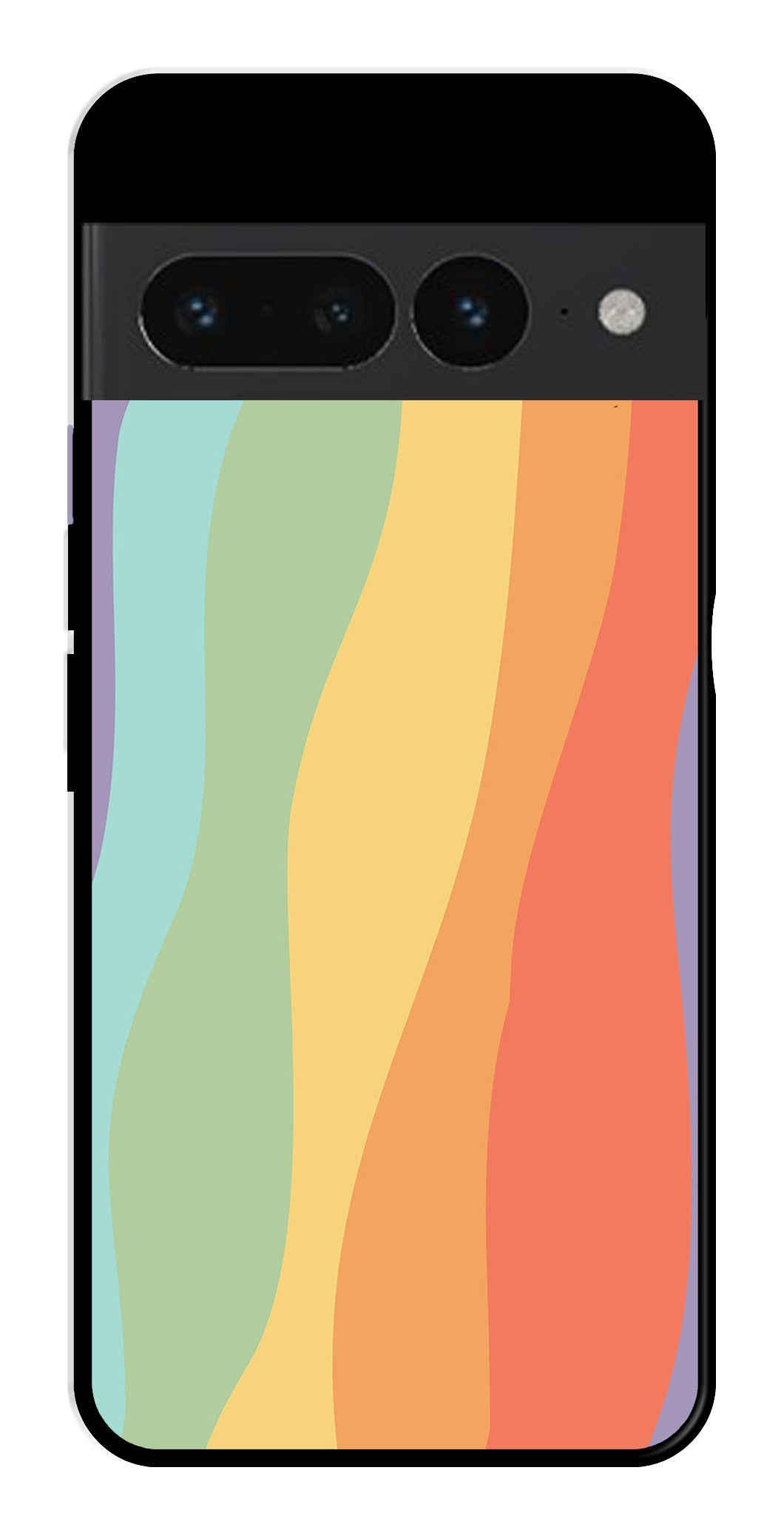 Muted Rainbow Metal Mobile Case for Google Pixel 7 Pro   (Design No -02)