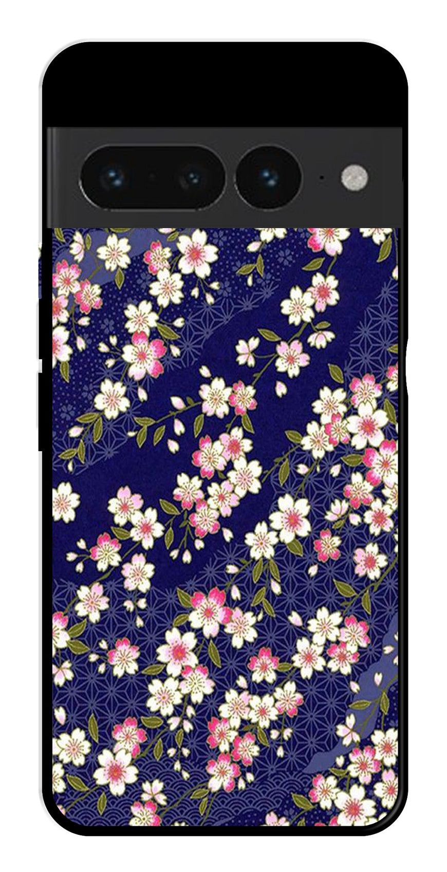 Flower Design Metal Mobile Case for Google Pixel 7 Pro   (Design No -25)