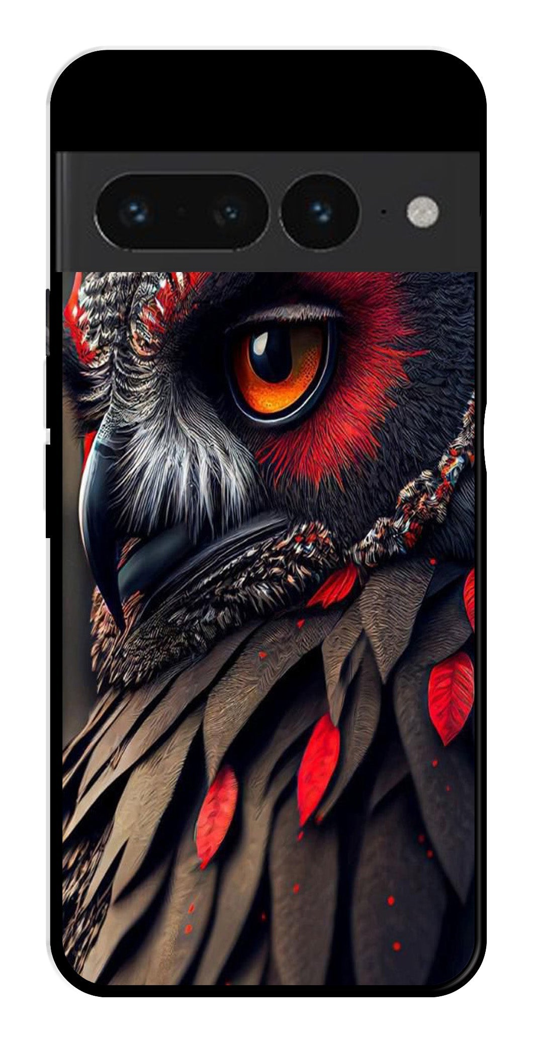 Owl Design Metal Mobile Case for Google Pixel 7 Pro   (Design No -26)