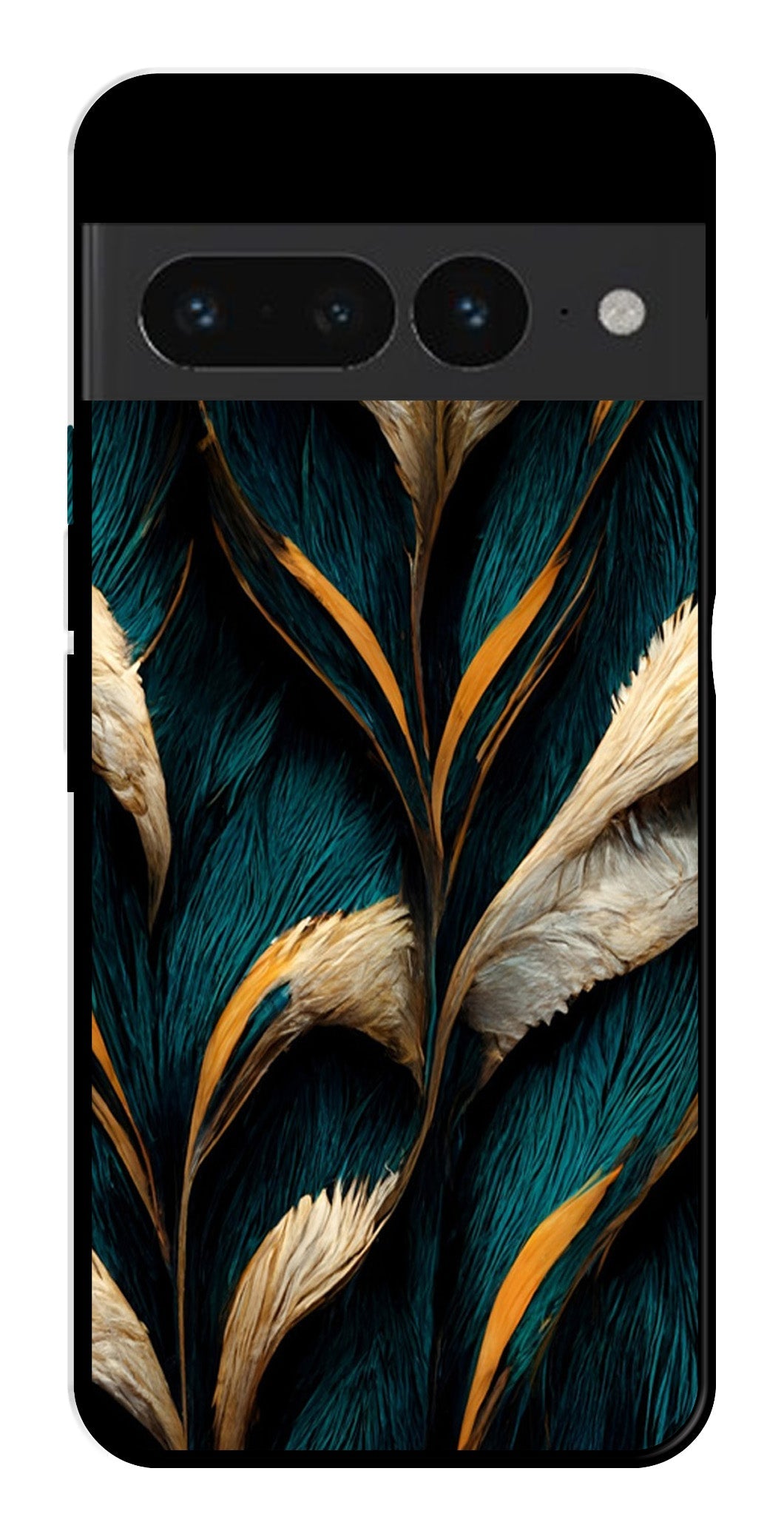 Feathers Metal Mobile Case for Google Pixel 7 Pro   (Design No -30)