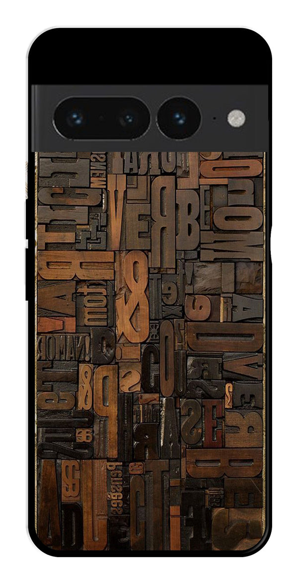Alphabets Metal Mobile Case for Google Pixel 7 Pro   (Design No -32)