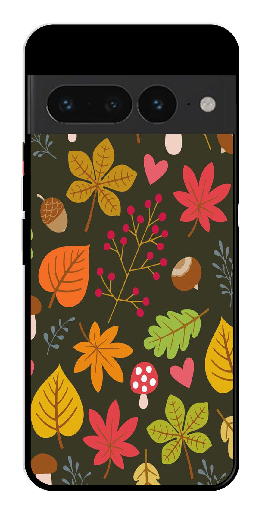 Leaves Design Metal Mobile Case for Google Pixel 7 Pro   (Design No -51)