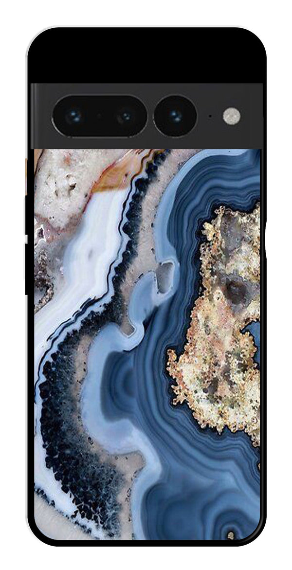 Marble Design Metal Mobile Case for Google Pixel 7 Pro   (Design No -53)