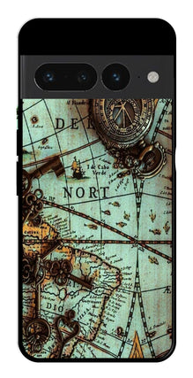 Map Design Metal Mobile Case for Google Pixel 7 Pro