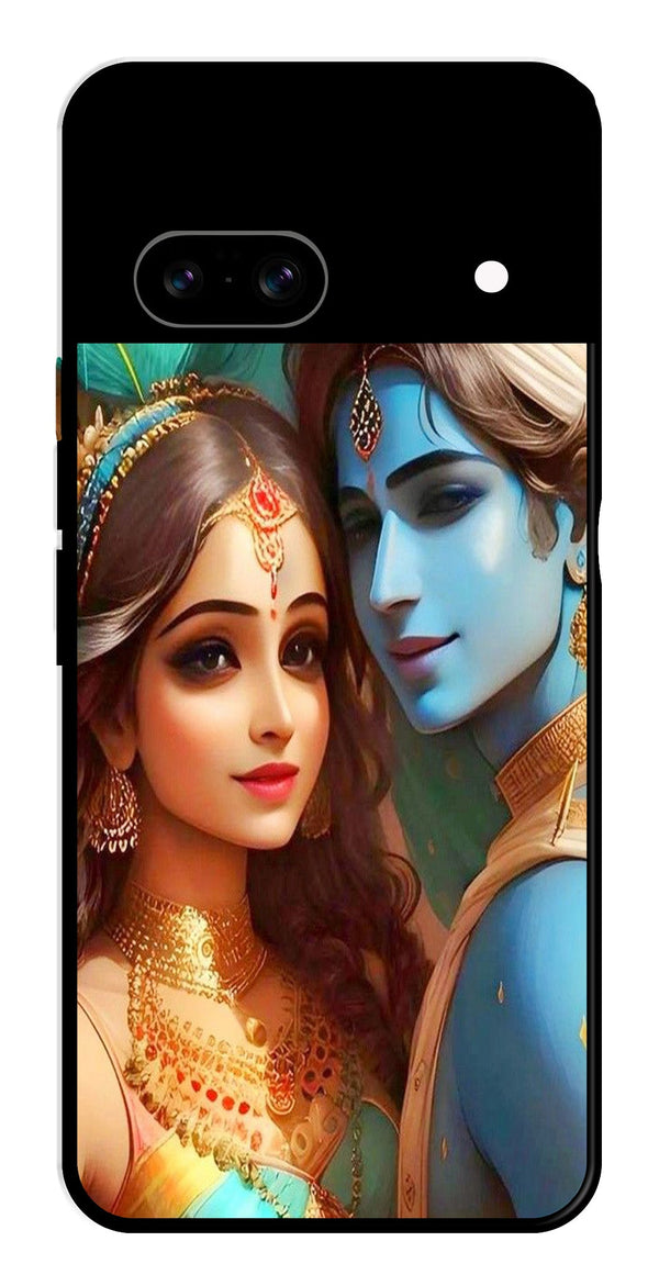 Lord Radha Krishna Metal Mobile Case for Google Pixel 8   (Design No -01)