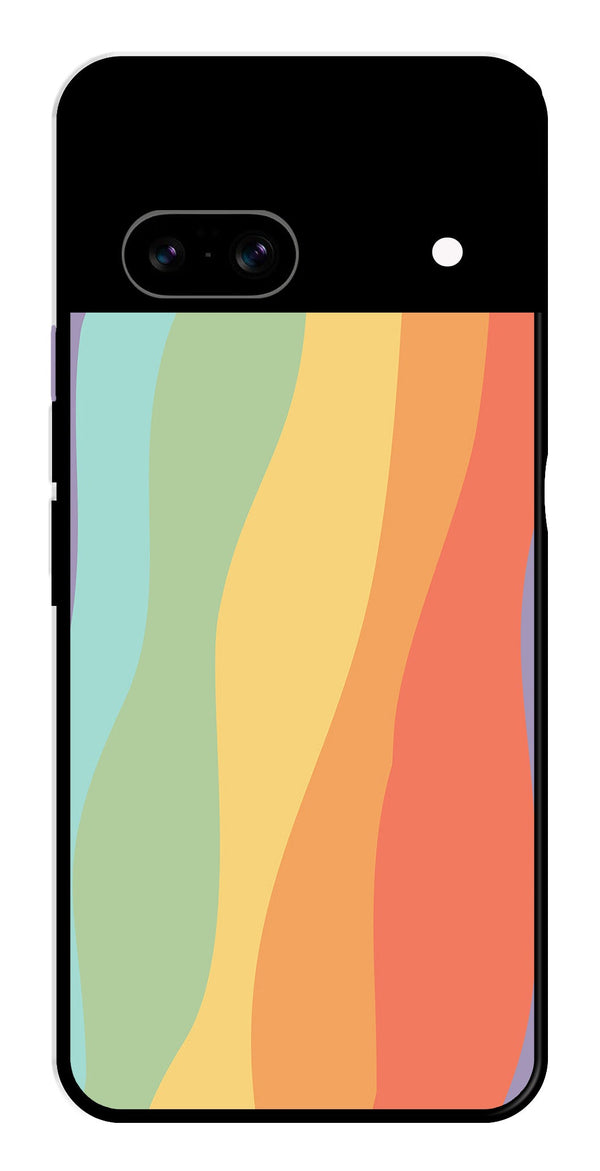Muted Rainbow Metal Mobile Case for Google Pixel 8   (Design No -02)