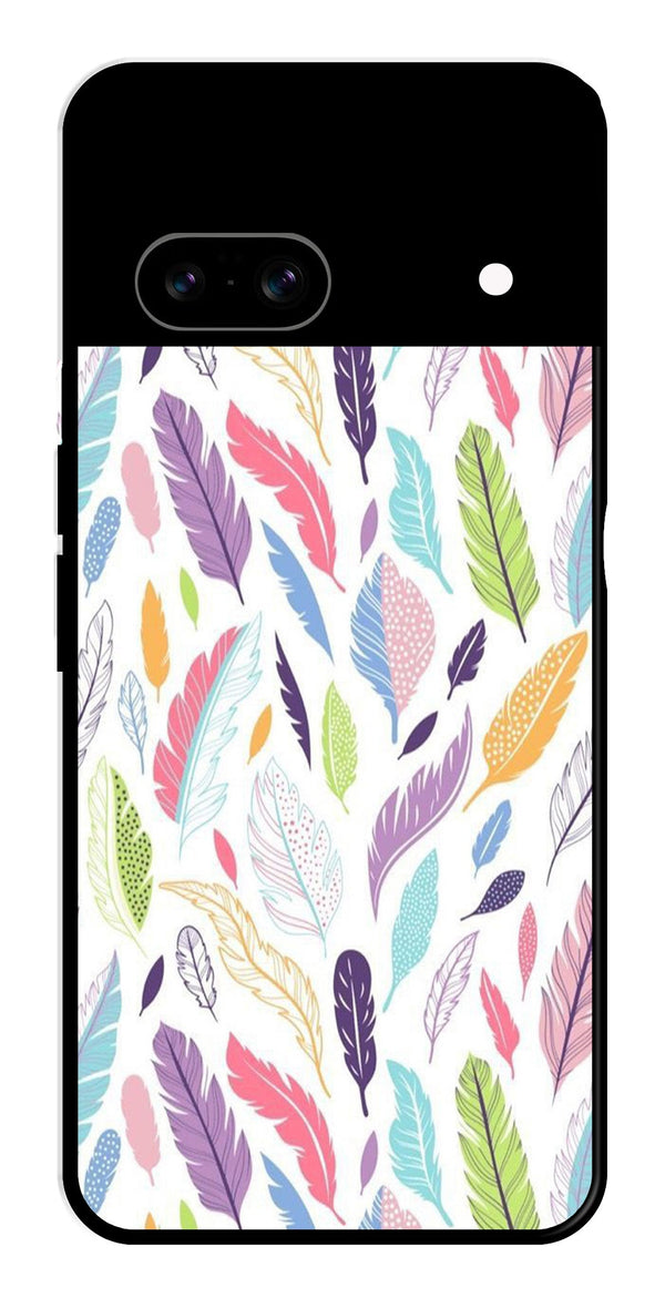 Colorful Feathers Metal Mobile Case for Google Pixel 8   (Design No -06)