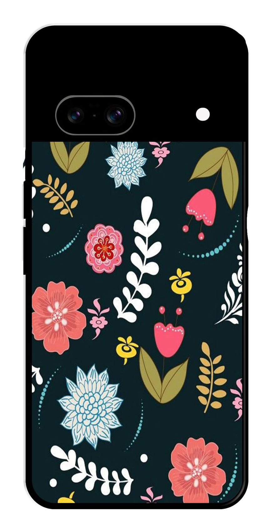 Floral Pattern2 Metal Mobile Case for Google Pixel 8   (Design No -12)