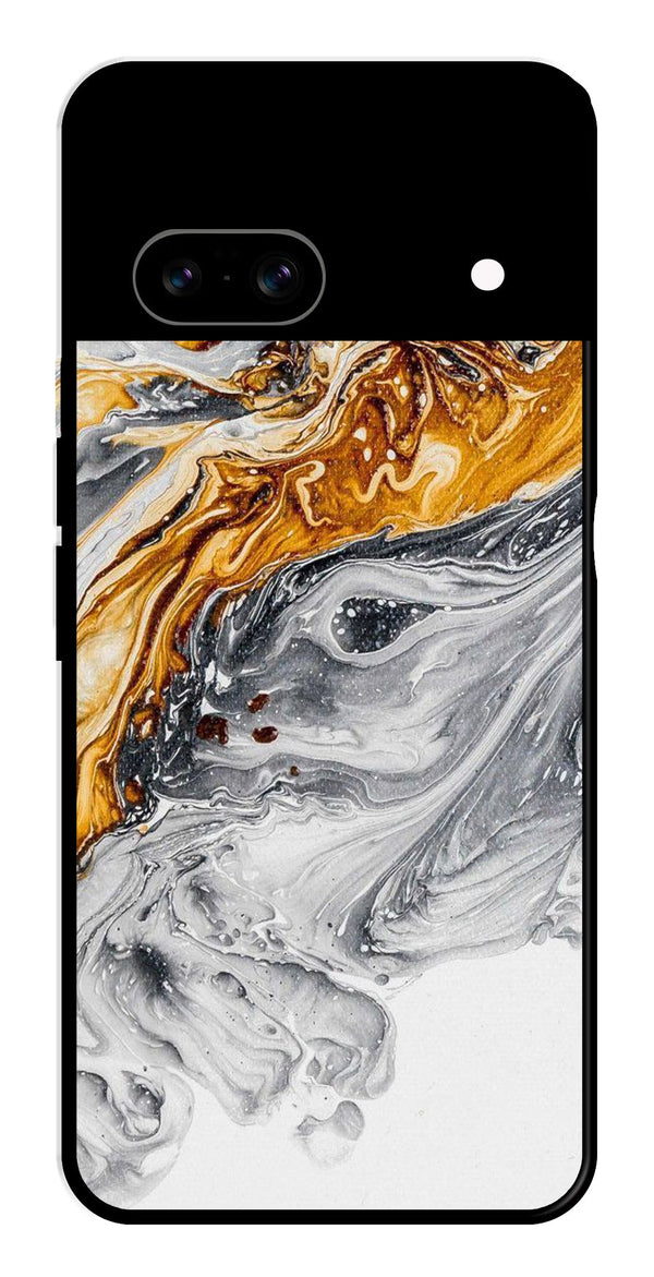 Marble Pattern Metal Mobile Case for Google Pixel 8   (Design No -36)