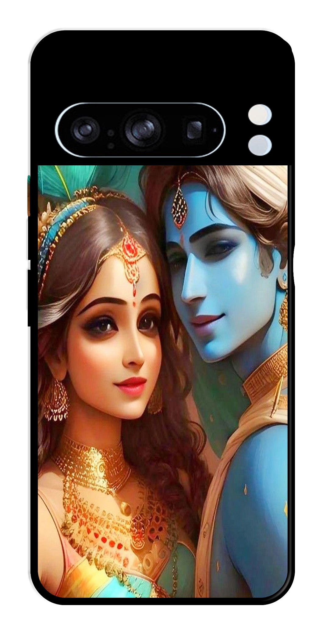 Lord Radha Krishna Metal Mobile Case for Google Pixel 8 Pro   (Design No -01)