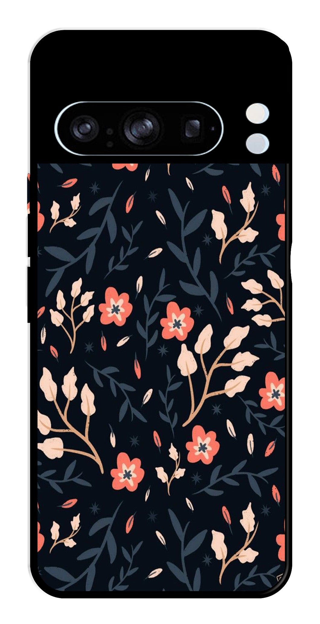 Floral Pattern Metal Mobile Case for Google Pixel 8 Pro   (Design No -10)