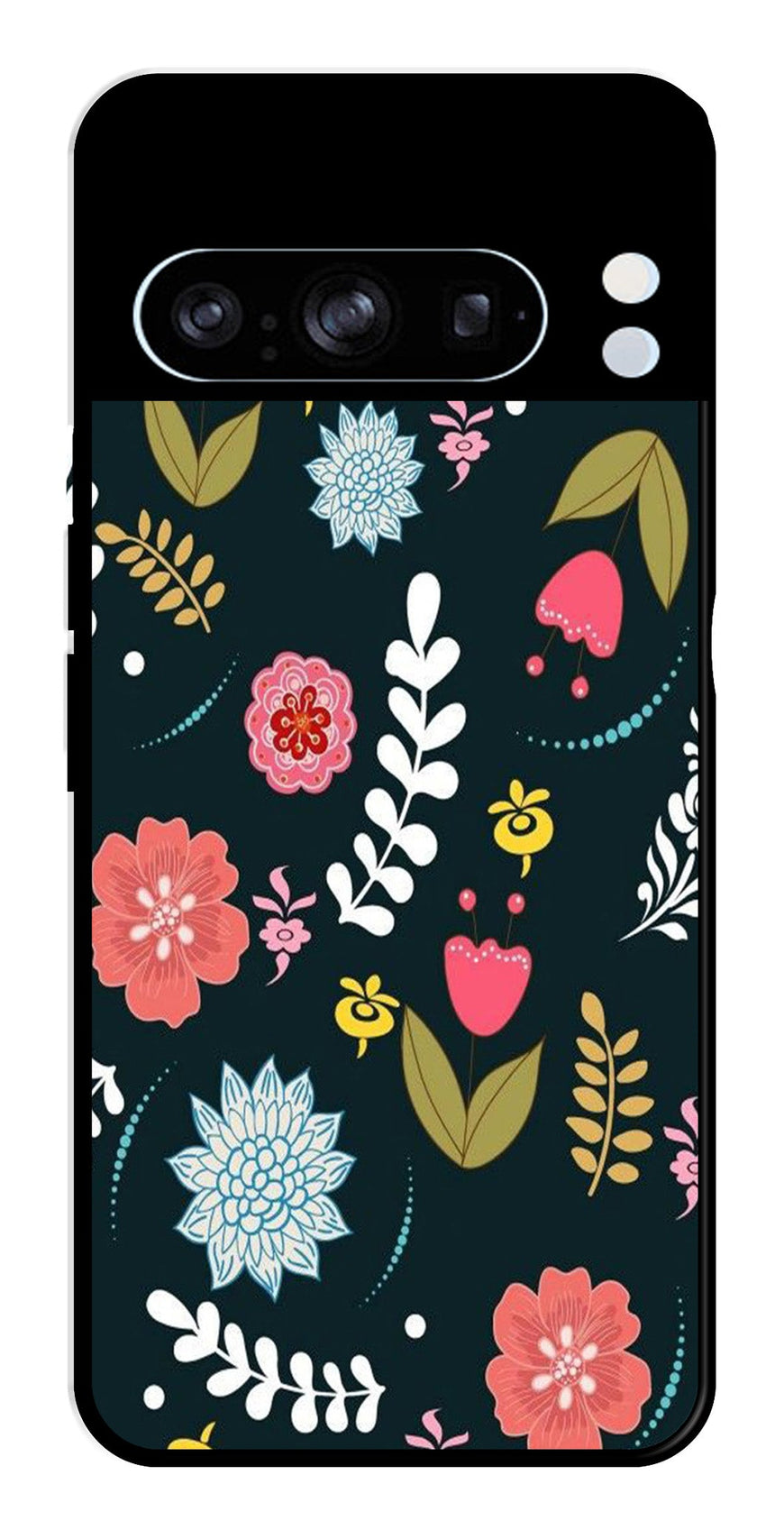 Floral Pattern2 Metal Mobile Case for Google Pixel 8 Pro   (Design No -12)