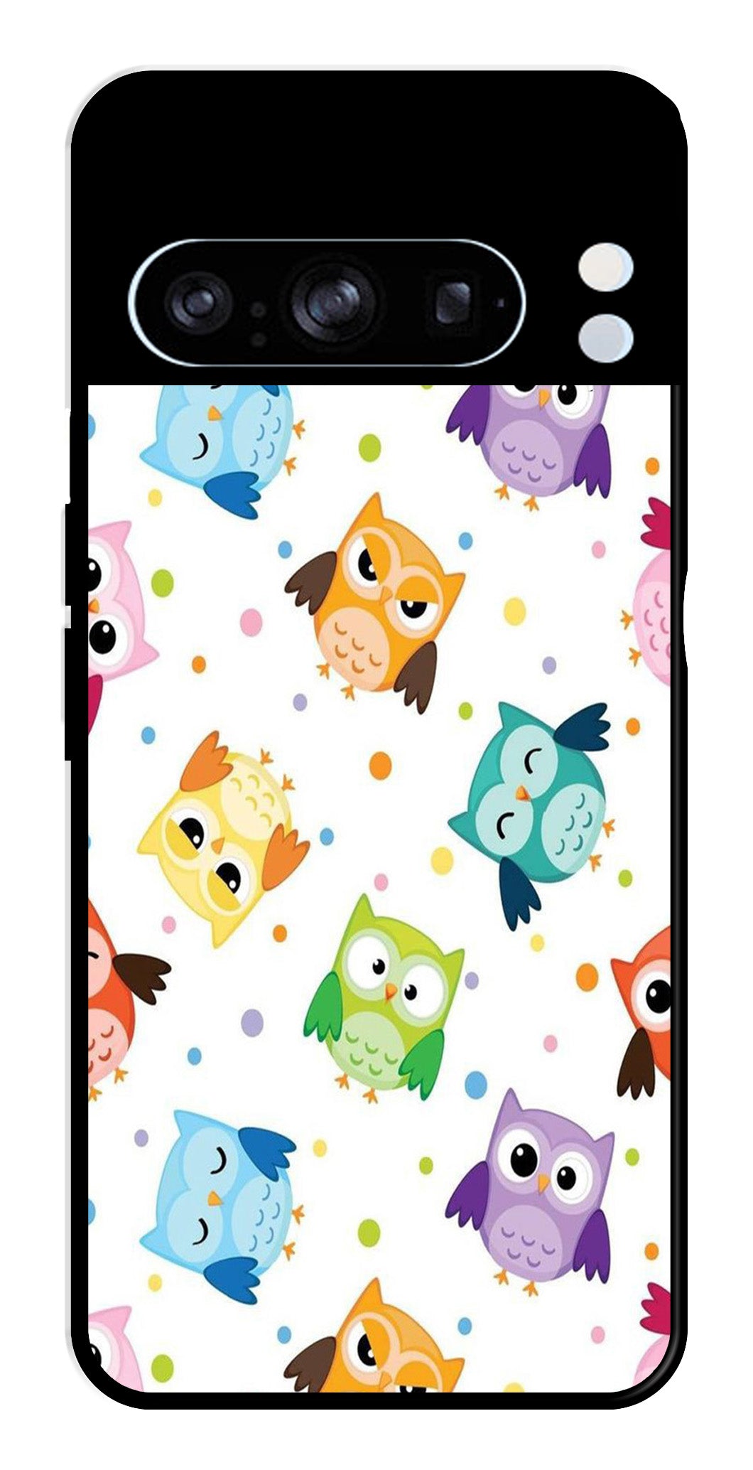 Owls Pattern Metal Mobile Case for Google Pixel 8 Pro   (Design No -20)
