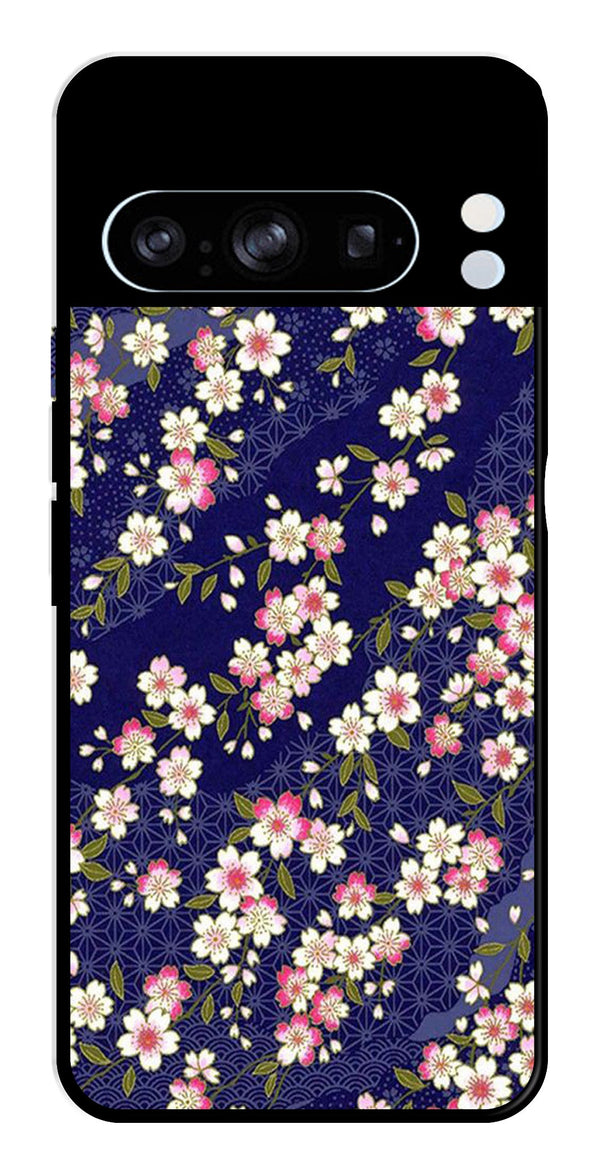 Flower Design Metal Mobile Case for Google Pixel 8 Pro   (Design No -25)