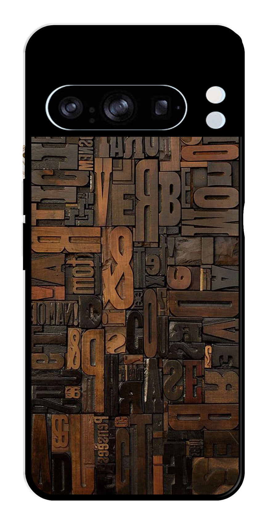 Alphabets Metal Mobile Case for Google Pixel 8 Pro   (Design No -32)