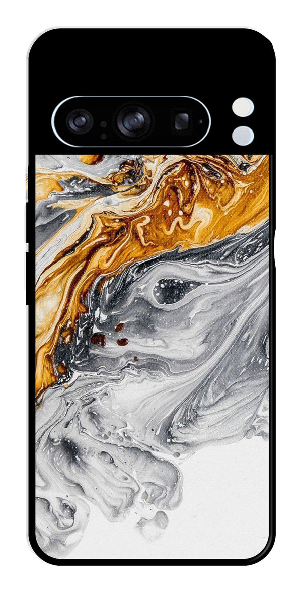 Marble Pattern Metal Mobile Case for Google Pixel 8 Pro   (Design No -36)