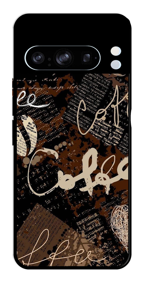 Coffee Pattern Metal Mobile Case for Google Pixel 8 Pro   (Design No -37)
