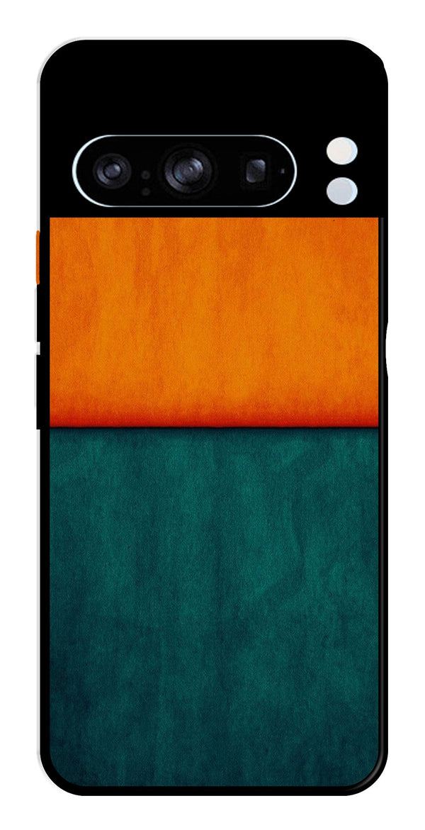 Orange Green Pattern Metal Mobile Case for Google Pixel 8 Pro   (Design No -45)