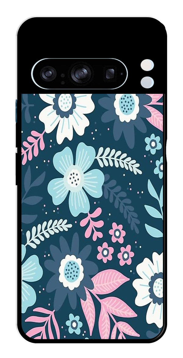 Flower Leaves Design Metal Mobile Case for Google Pixel 8 Pro   (Design No -50)