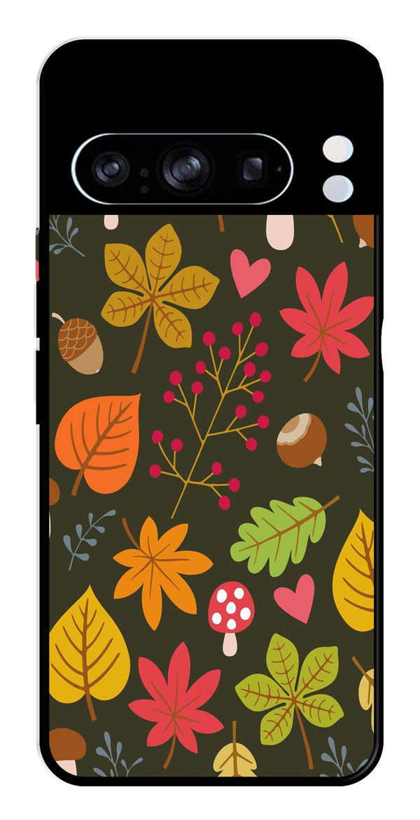 Leaves Design Metal Mobile Case for Google Pixel 8 Pro   (Design No -51)