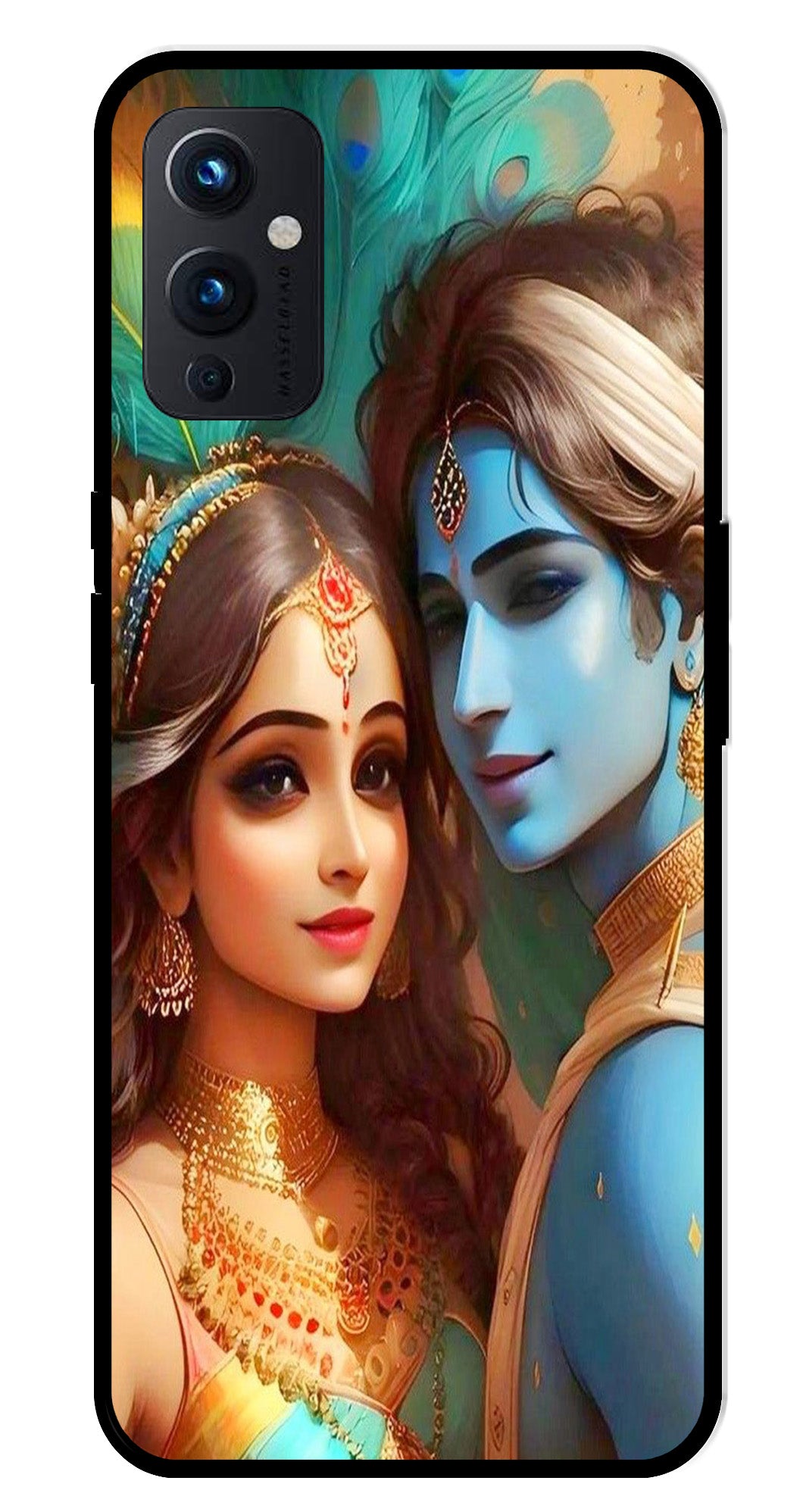 Lord Radha Krishna Metal Mobile Case for OnePlus 9