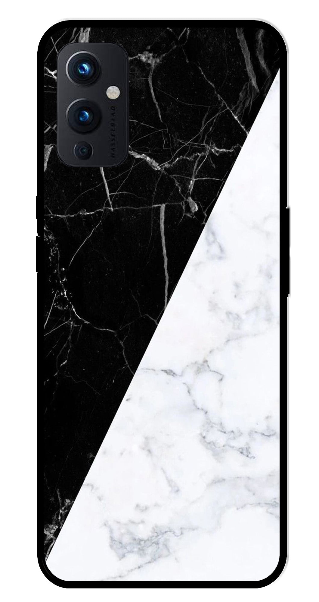 Black White Marble Design Metal Mobile Case for OnePlus 9