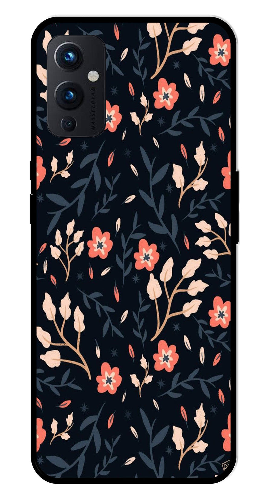 Floral Pattern Metal Mobile Case for OnePlus 9