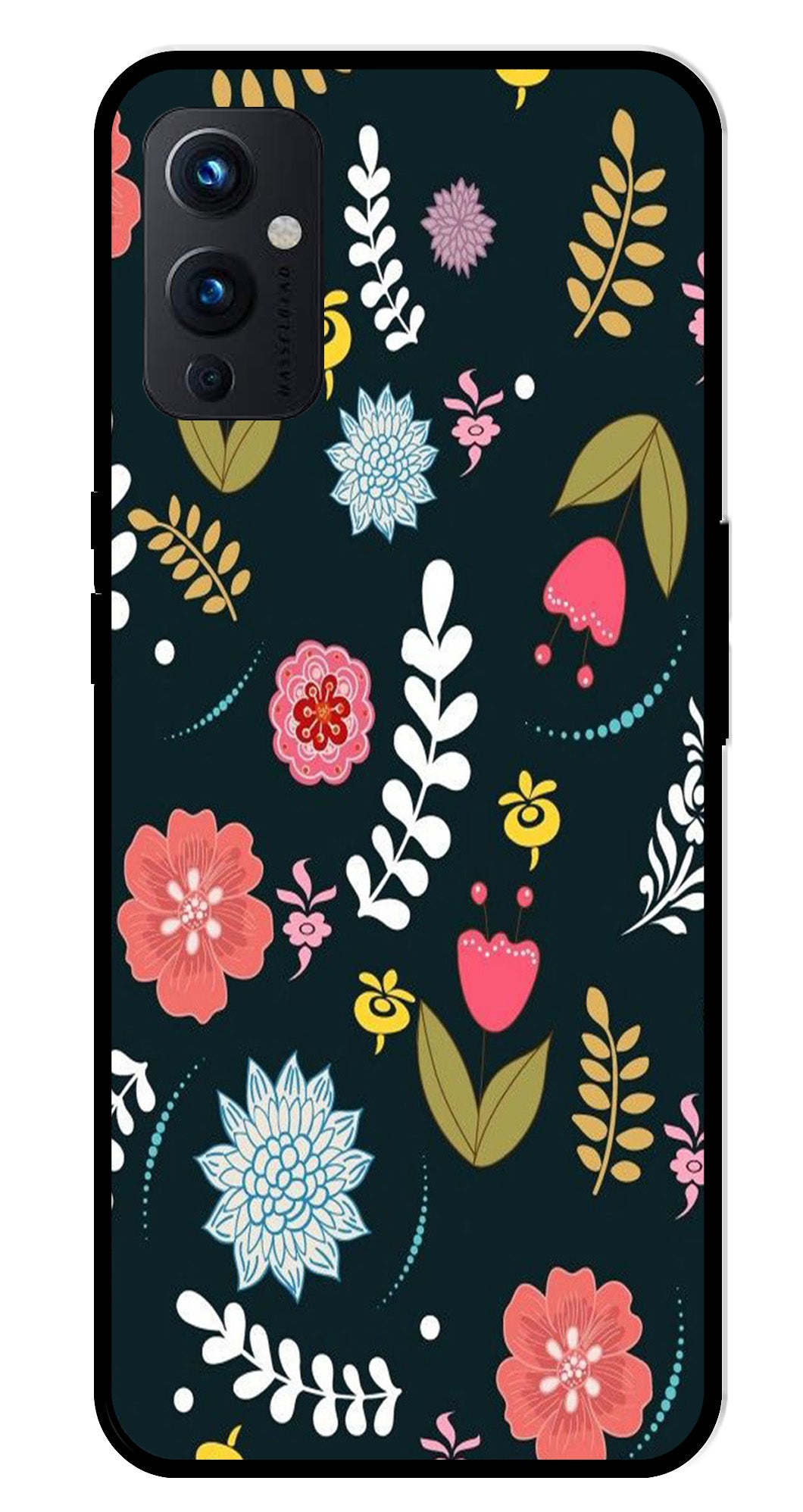 Floral Pattern2 Metal Mobile Case for OnePlus 9