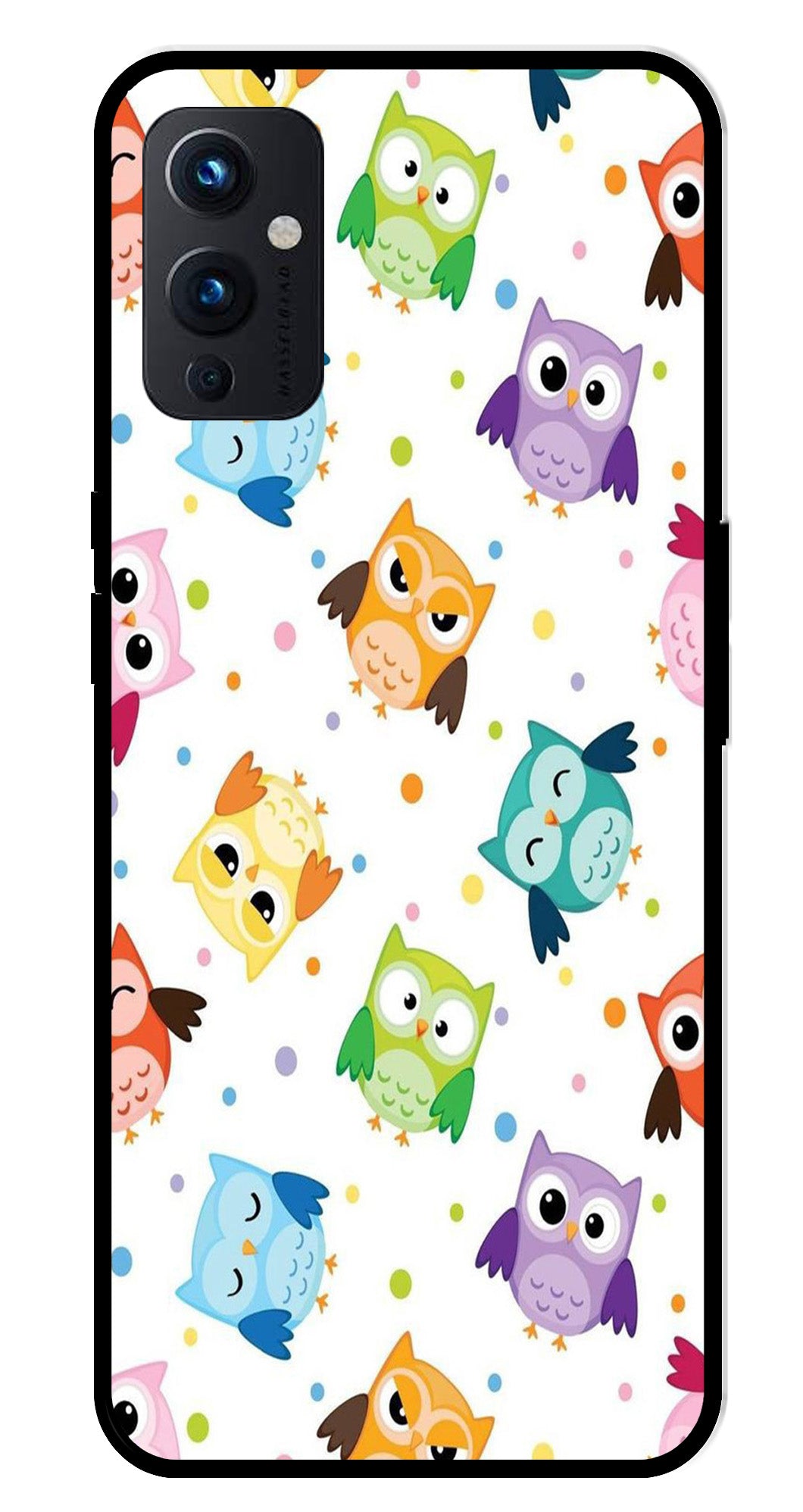 Owls Pattern Metal Mobile Case for OnePlus 9