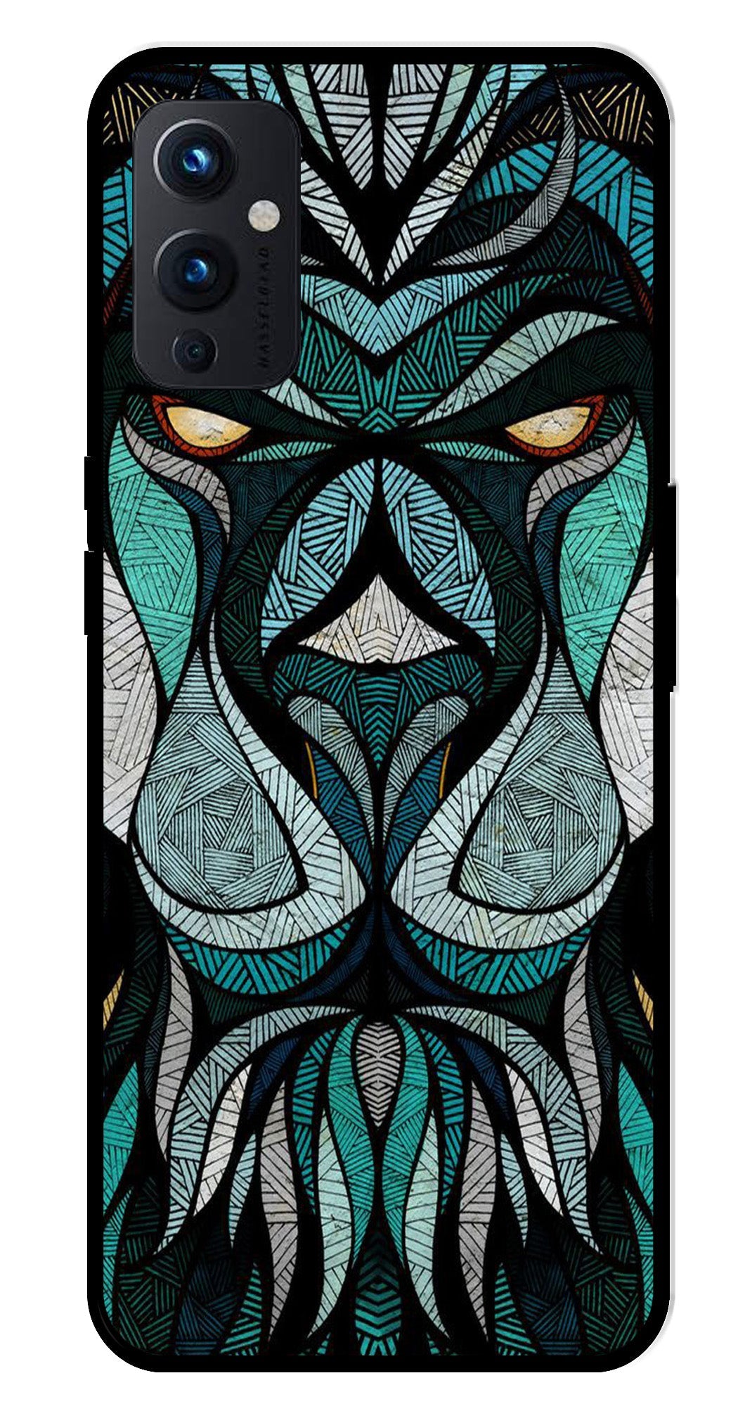 Lion Pattern Metal Mobile Case for OnePlus 9