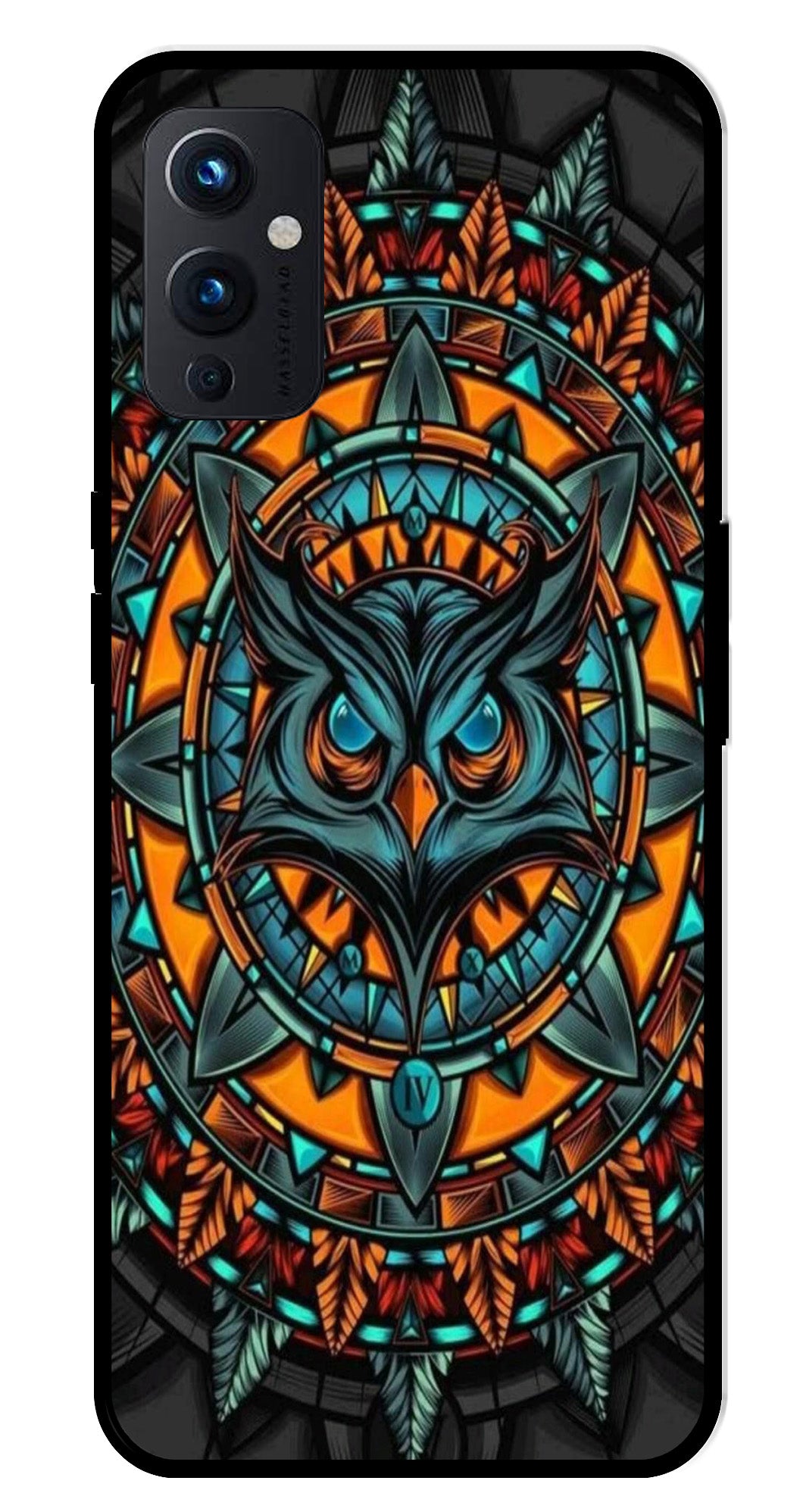Owl Pattern Metal Mobile Case for OnePlus 9