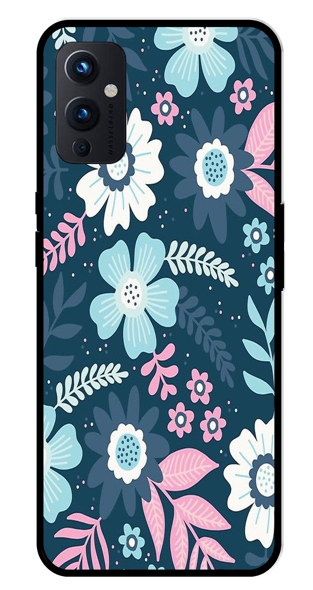 Flower Leaves Design Metal Mobile Case for OnePlus 9