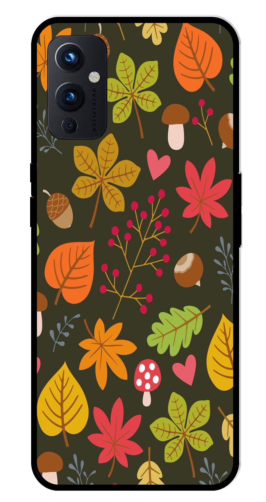 Leaves Design Metal Mobile Case for OnePlus 9