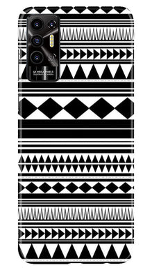 Black white Pattern Mobile Back Case for Tecno Pova 2 (Design - 5)