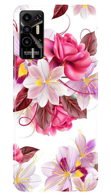 Beautiful flowers Mobile Back Case for Tecno Pova 2 (Design - 23)