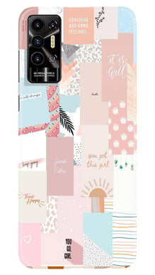 Shinny Blue Background Mobile Back Case for Tecno Pova 2 (Design - 32)