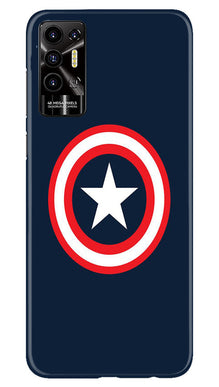Captain America Mobile Back Case for Tecno Pova 2 (Design - 42)